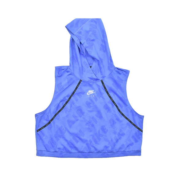 Nike Air Dri-FIT Standard Fit Crop Hoodie Vest Plus Size 1X Blue Athletic NEW - Picture 1 of 8